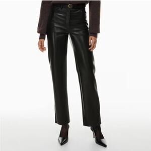 NWT - Wilfred Black Faux Leather Straight-Leg Pants